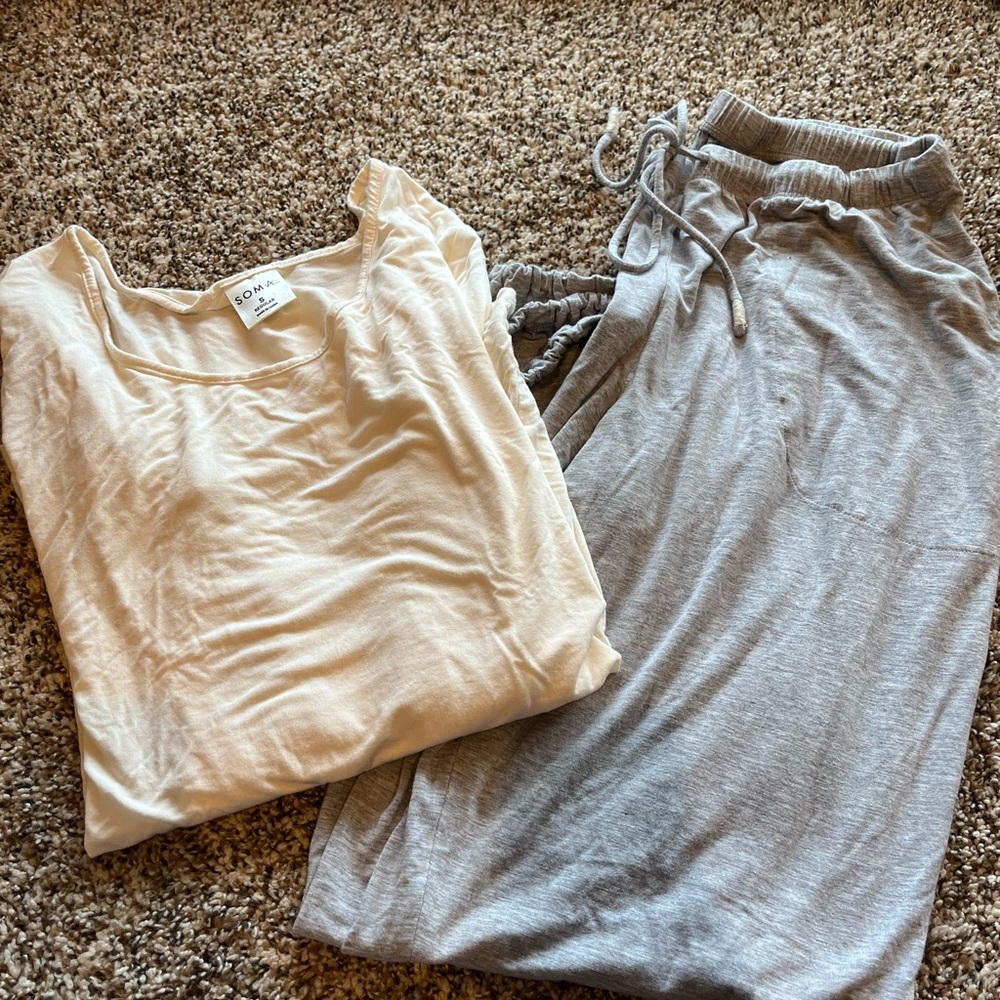 Soft Beige and Gray Sleepwear Set